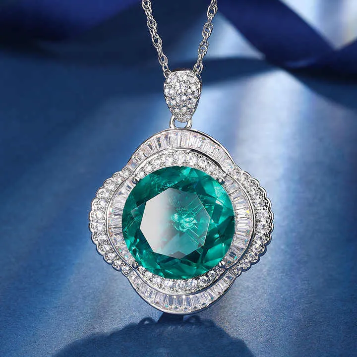 طقم مجوهرات زفاف فاخر - Luxury Green Fusion Stone Zircon