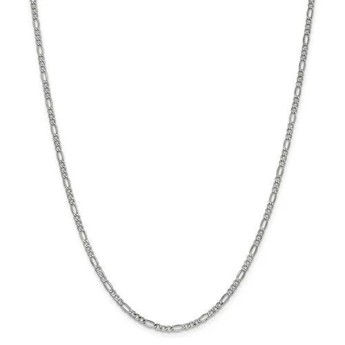 14KT GOLD 2.5MM SEMI SOLID FIGARO CHAIN NECKLACE - 4 LENGTHS