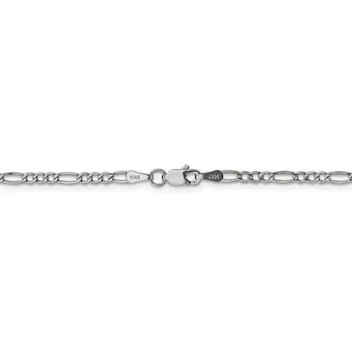 14KT GOLD 2.5MM SEMI SOLID FIGARO CHAIN NECKLACE - 4 LENGTHS
