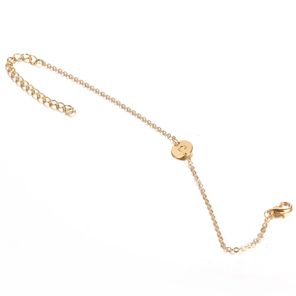 17KM Fashion Gold Color Letter Bracelet & Bangle For Women Simple Adjustable Name Bracelets Pulseras Mujer Jewelry Party Gifts