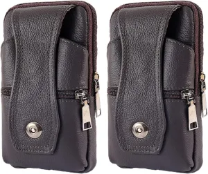 2 Pcs Men's Mobile Phone Bag Versatile Waist Bag Vertical Belt Bag Multipurpose Bag for Men Crafted Bag for Men Universal Business Bag Waterproof Belt Bag Chic Cellphone Pouch