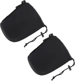 2 Pcs Small Camera Lens Pouch Neoprene Protective Case Drawstring for Dslr Shockproof Waterproof