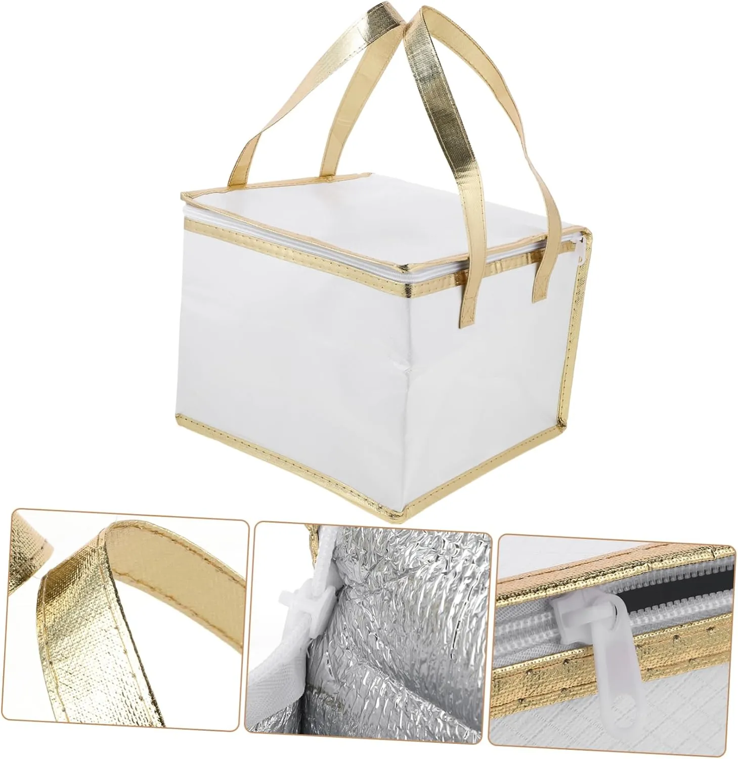 ABOOFAN 1pc Insulated Fresh-keeping Insulation for Food Cake Packing Storage Insulated Bento Cooler Insulated Grocery Cold White Aluminum