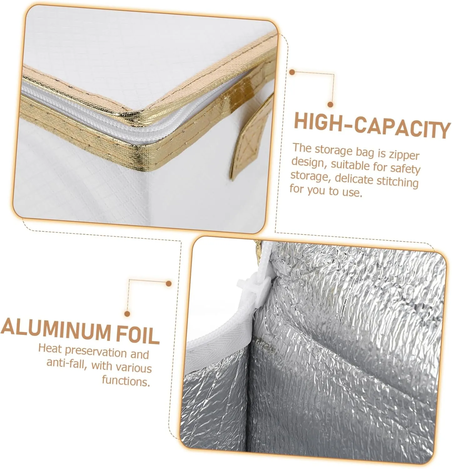 ABOOFAN 1pc Insulated Fresh-keeping Insulation for Food Cake Packing Storage Insulated Bento Cooler Insulated Grocery Cold White Aluminum