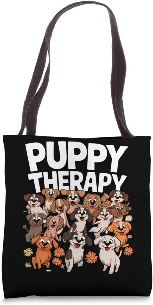 Adorable Puppy Therapy Design Tote Bag