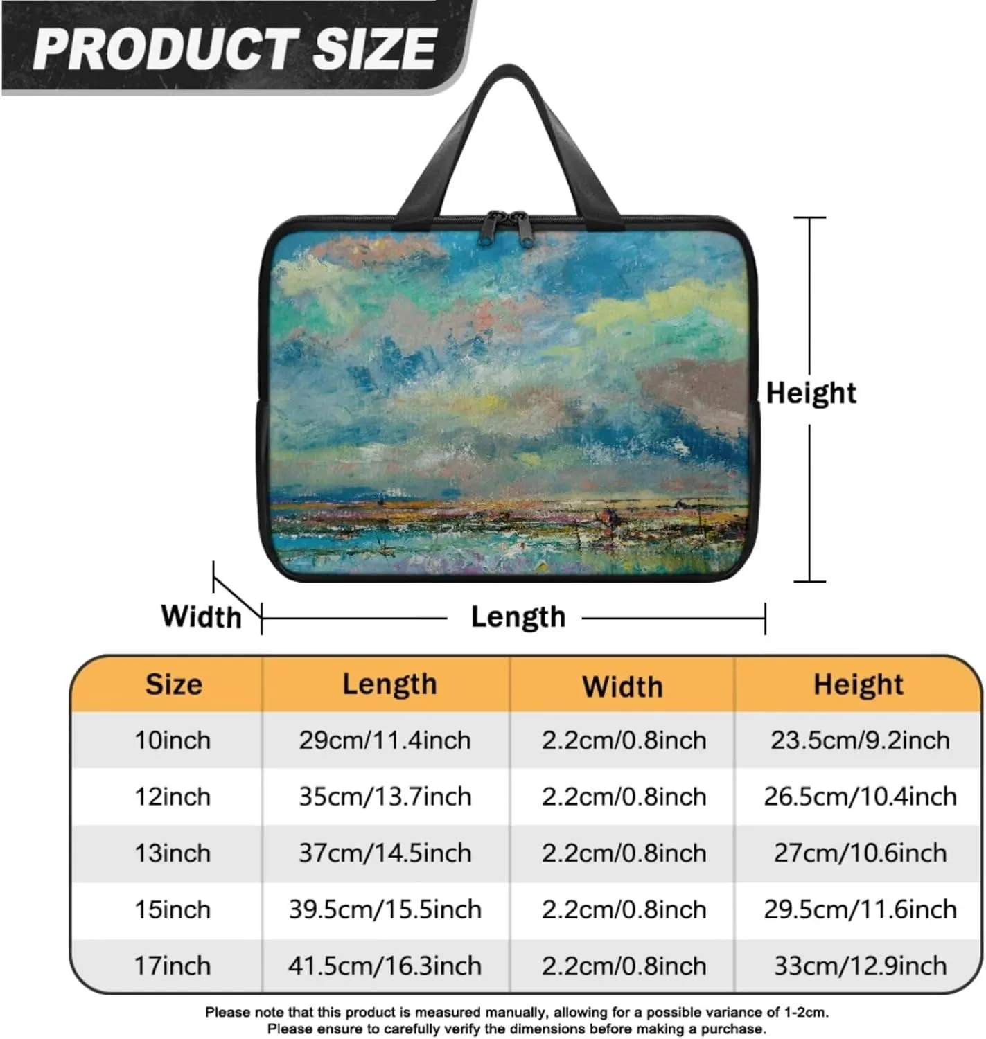 Art Abstract Pablo Picasso-Style Famous Fresh Oil Painting Art Print - Laptop Bag with Round Mouse Pad 2pcs, PU Computer Bags for Men Women Laptop Case with Handle - Office Bag Size 13IN