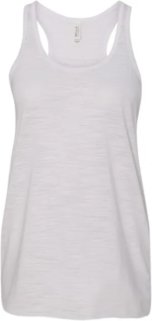 Bella Canvas Trendy Women's Flowy Racerback Tank, White Slub