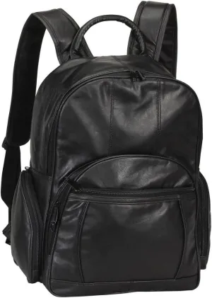 Bellino Leather Laptop Backpack (Black)