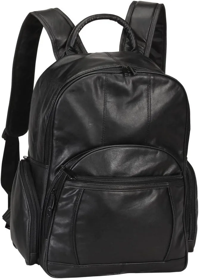 Bellino Leather Laptop Backpack (Black)
