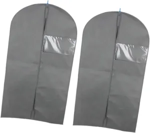 BESPORTBLE Formal Dress Suit Storage Bag Zipper Sealed Hanging Cover Quilt Storage Travel Bag Non-woven Fabric 60x108cm Grey
