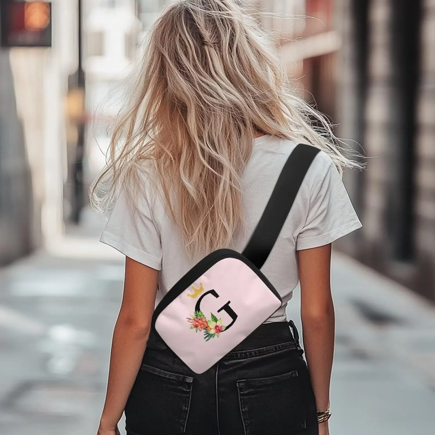 Birthday Gifts for Teenager Girls 7 8 9 10 11 12 Small Fanny Pack for Teens Fashion Versatile Waist Pouch with Initial Letter G for Travel Trendy Preppy Stuff for Teen Girls Pink Belt Bag