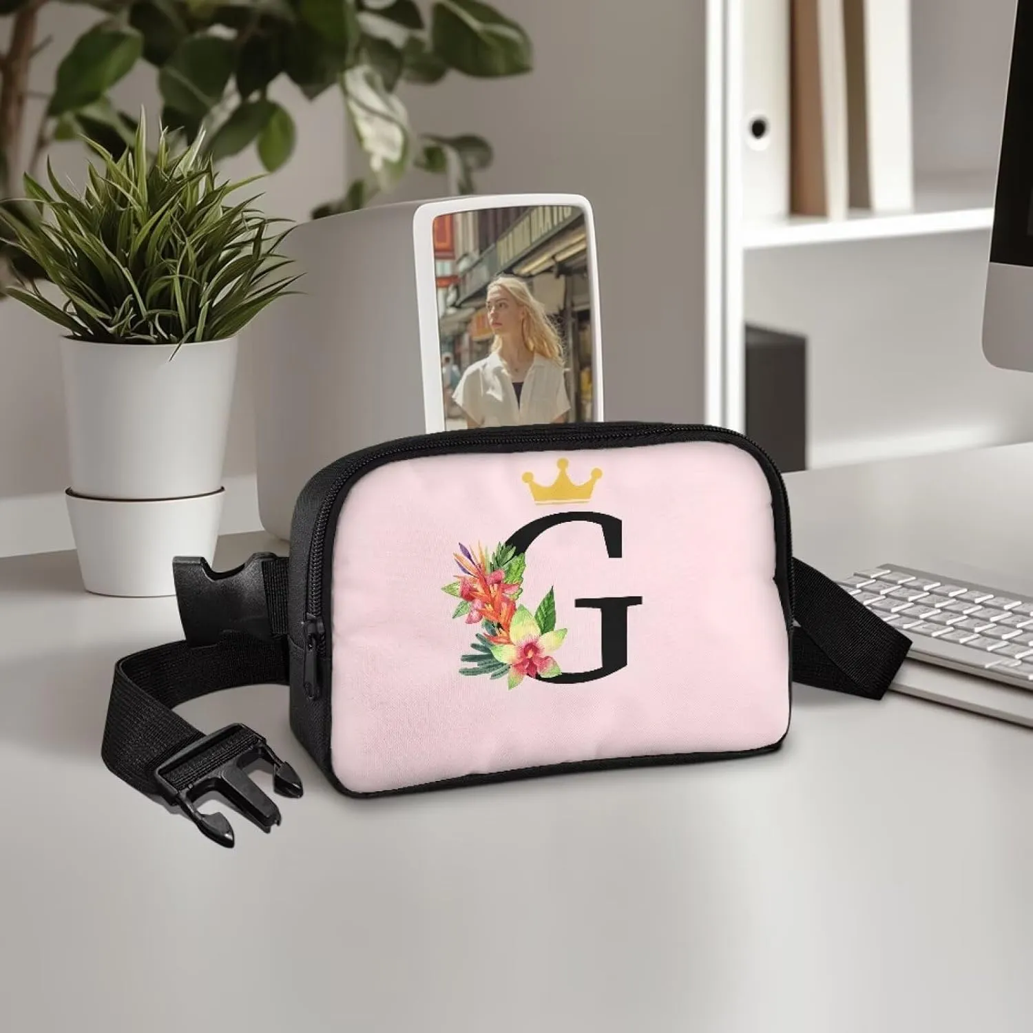 Birthday Gifts for Teenager Girls 7 8 9 10 11 12 Small Fanny Pack for Teens Fashion Versatile Waist Pouch with Initial Letter G for Travel Trendy Preppy Stuff for Teen Girls Pink Belt Bag