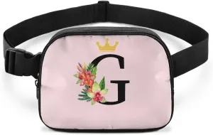 Birthday Gifts for Teenager Girls 7 8 9 10 11 12 Small Fanny Pack for Teens Fashion Versatile Waist Pouch with Initial Letter G for Travel Trendy Preppy Stuff for Teen Girls Pink Belt Bag