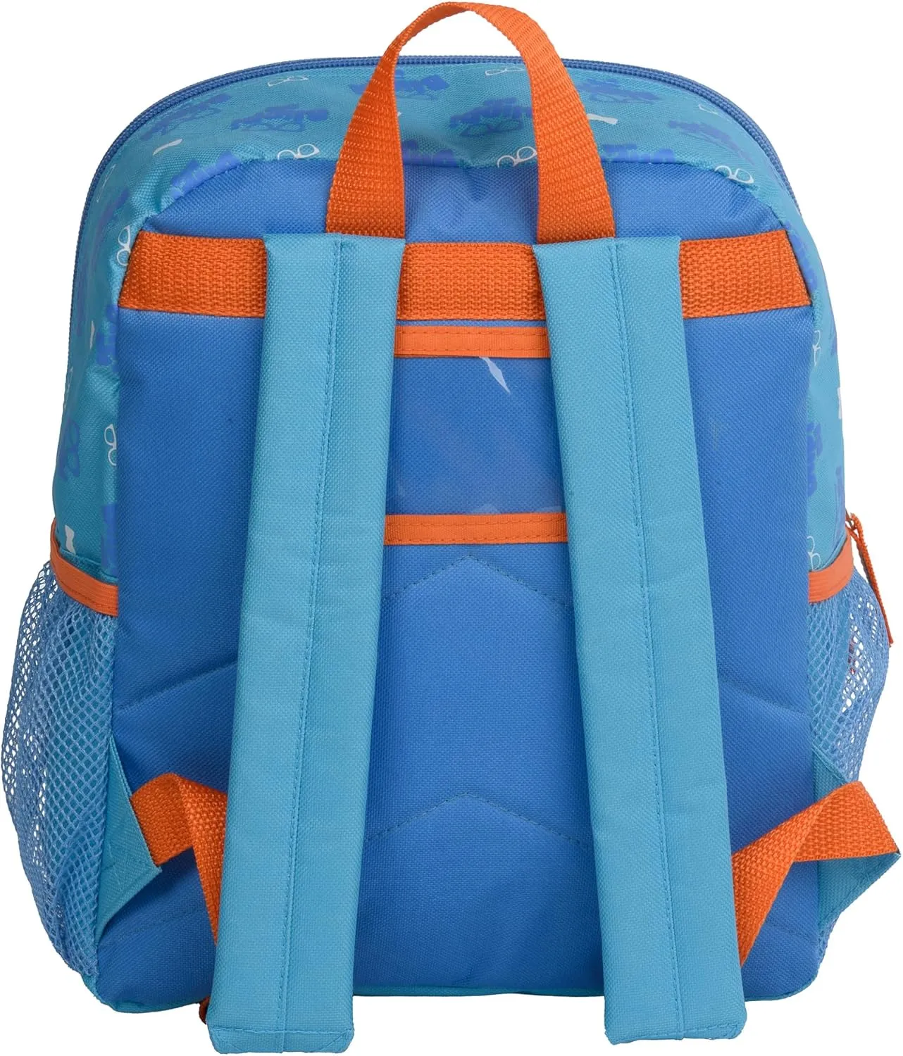 Blippi Backpack with Sound for Boys and Girls, Clear Front Pocket and Mesh Side Pockets, Toddlers Schoolbag with Padded Back and Adjustable Straps, Versatile Day Pack for Kids, Blue and Orange