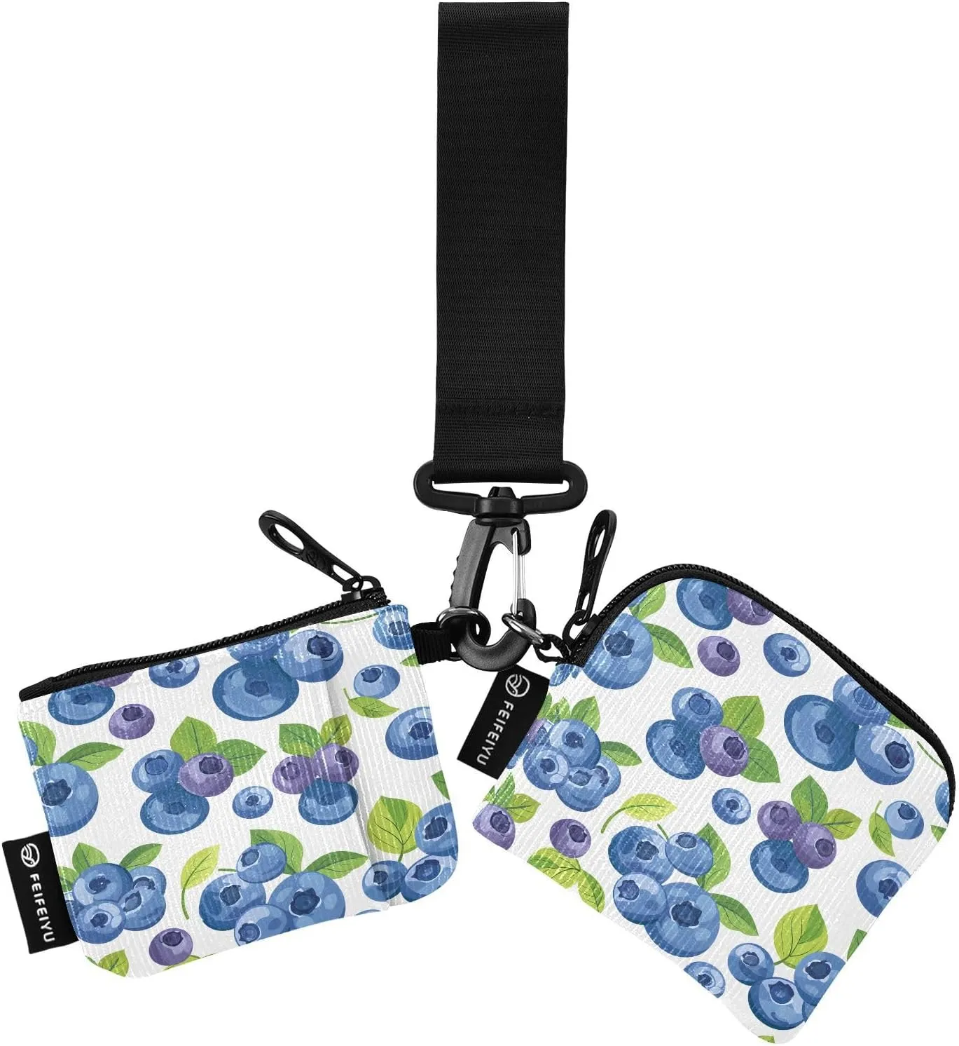 Blueberry Fresh Pattern Keychain Wallet,Coin Purse,Mini Zip Around Wristlet Wallet, Ideal Portable Coin Purse for Women and Men