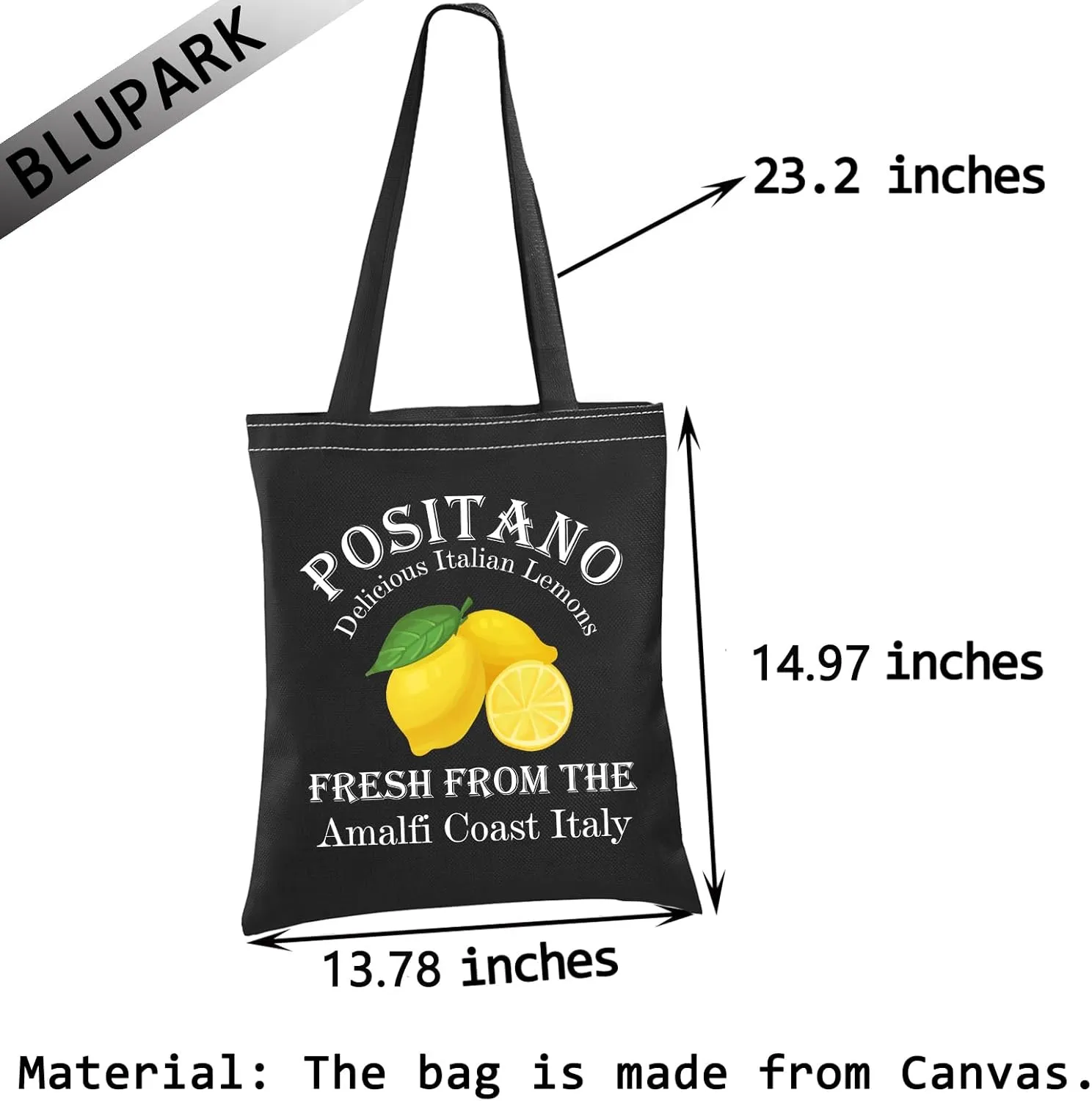 BLUPARK Italian Islands Tote Bag Positano Delicious Italian Lemons Fresh Shopping Bag Southern Italy Travel Gift