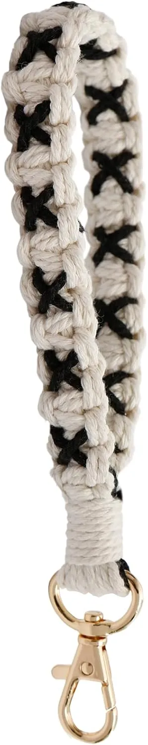 Boho Handmade Keychain Wrist Keychain Wrist Lanyard for Key Macrame Wristlet Keychain Key Chain for Car Key for Women
