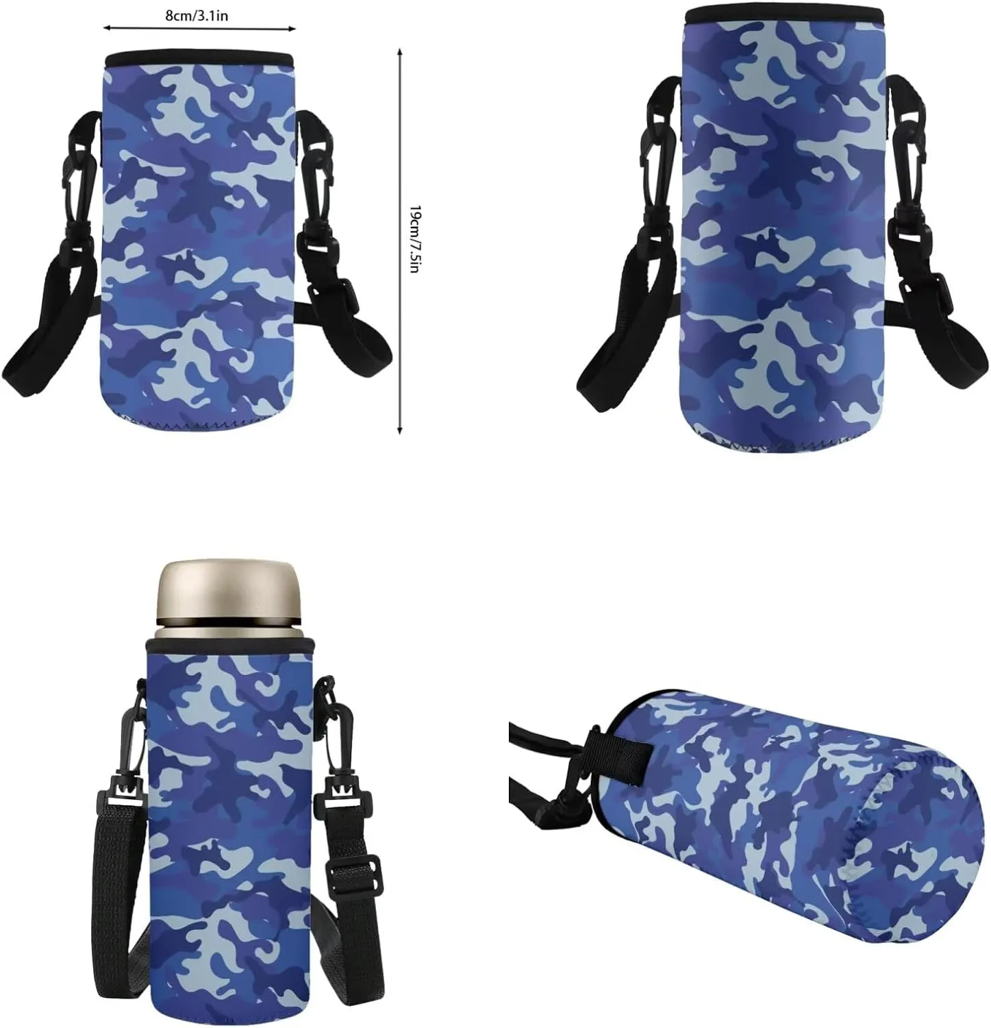 Boys Camo Backpack 10-12 Years Old 17 Inch Blue Kids School Bag with Lunch Bag Set of 4 Versatile Kids Lunch Box Insulated Soft Bag Boys Hiking Rucksack