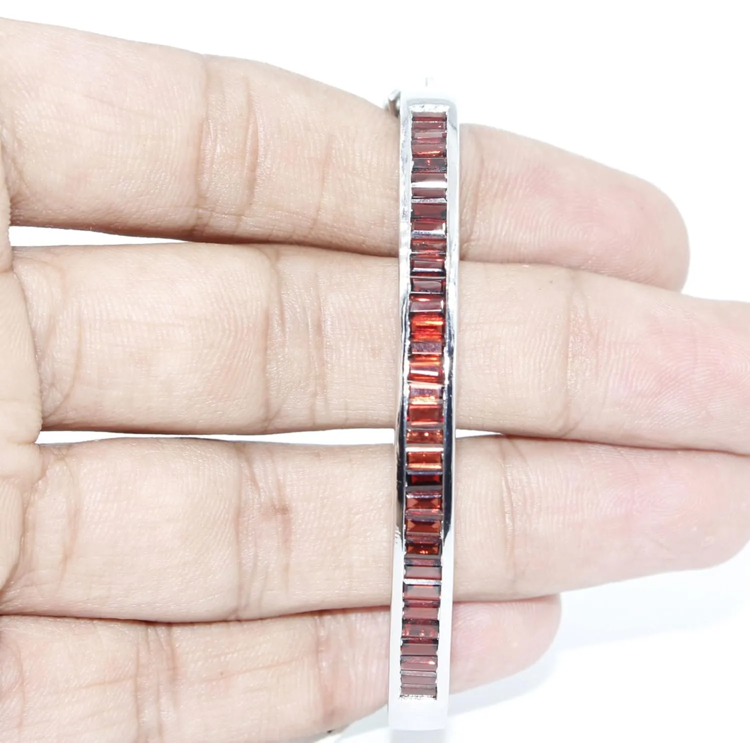 Bracelet Handmade Garnet Watch Charm girls woman 4x2 mm 7in