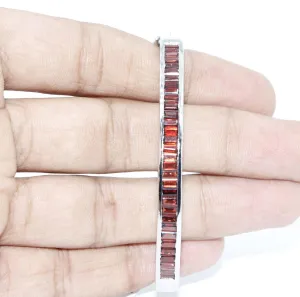Bracelet Handmade Garnet Watch Charm girls woman 4x2 mm 7in