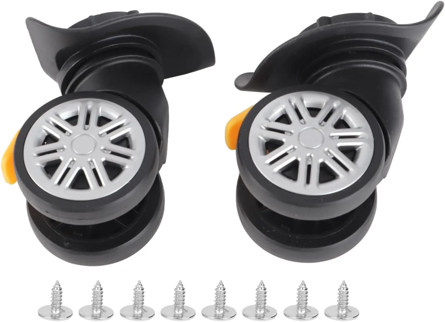 Brake Mute Double Row Wheel Suitcase Luggage Replacement Portable Black 2 Wheels Set Outdoor
