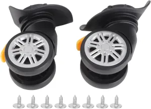 Brake Mute Double Row Wheel Suitcase Luggage Replacement Portable Black 2 Wheels Set Outdoor