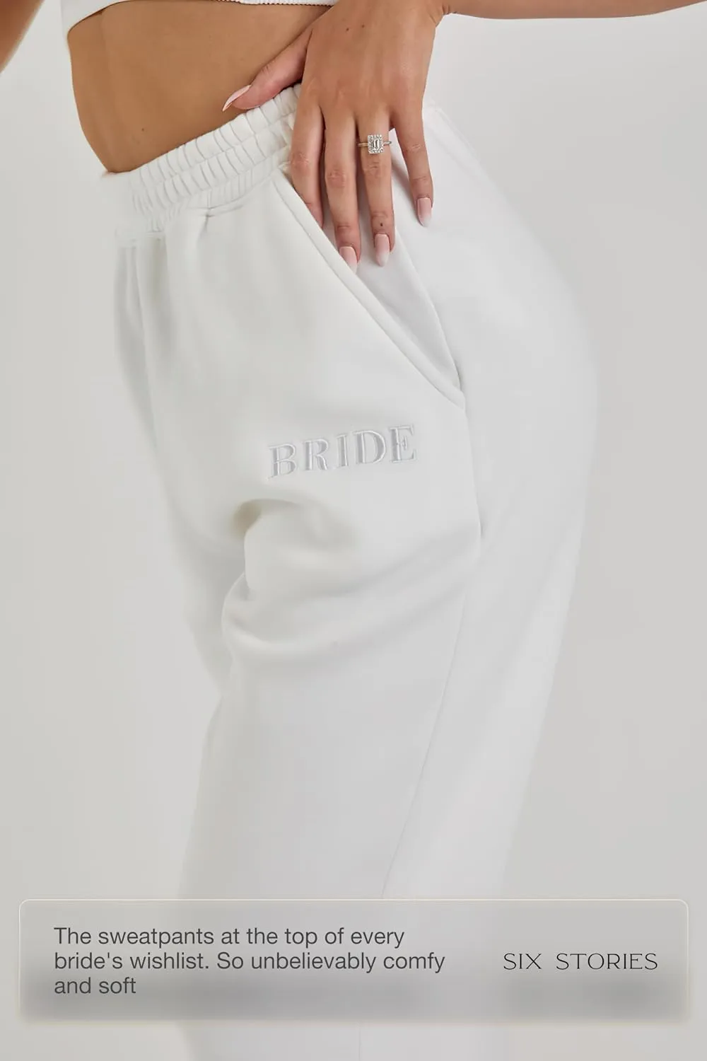 Bride Statement Sweatpants for Newlywed Honeymoon, Embroidered Joggers for Bachelorette Party or Wedding Gift
