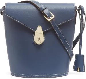 Calvin Klein Statement Series Lock Flap Daytonna Leather Bucket Crossbody Bag