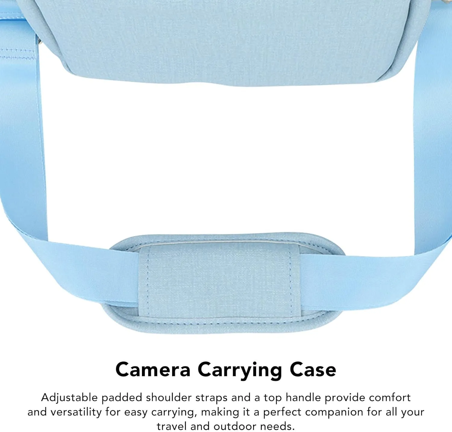 Camera Bag for CP910/1200/1300 DSLR - Large Capacity, Padded, Adjustable Strap, Quick Access, Pink (Blue)
