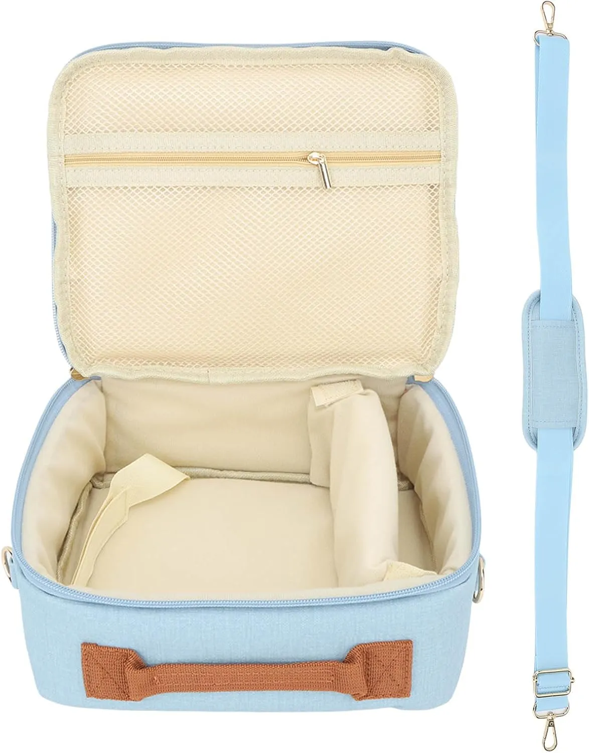 Camera Bag for CP910/1200/1300 DSLR - Large Capacity, Padded, Adjustable Strap, Quick Access, Pink (Blue)