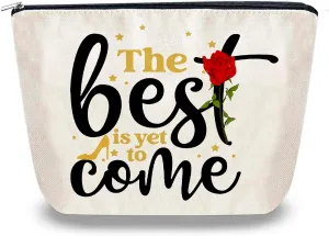 Canvas Zipper Pouch Positive Gifts for Women Small Makeup Bag Cosmetic Bags for Purse Travel Inspirational Coworkers Female Friends