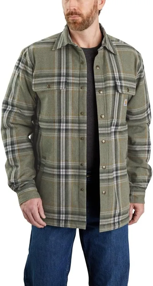 Carhartt Men's 105430 Relaxed Fit Flannel Sherpa-Lined Shirt Jac