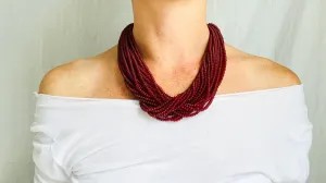 Carnelian Necklace. Multi Strand
