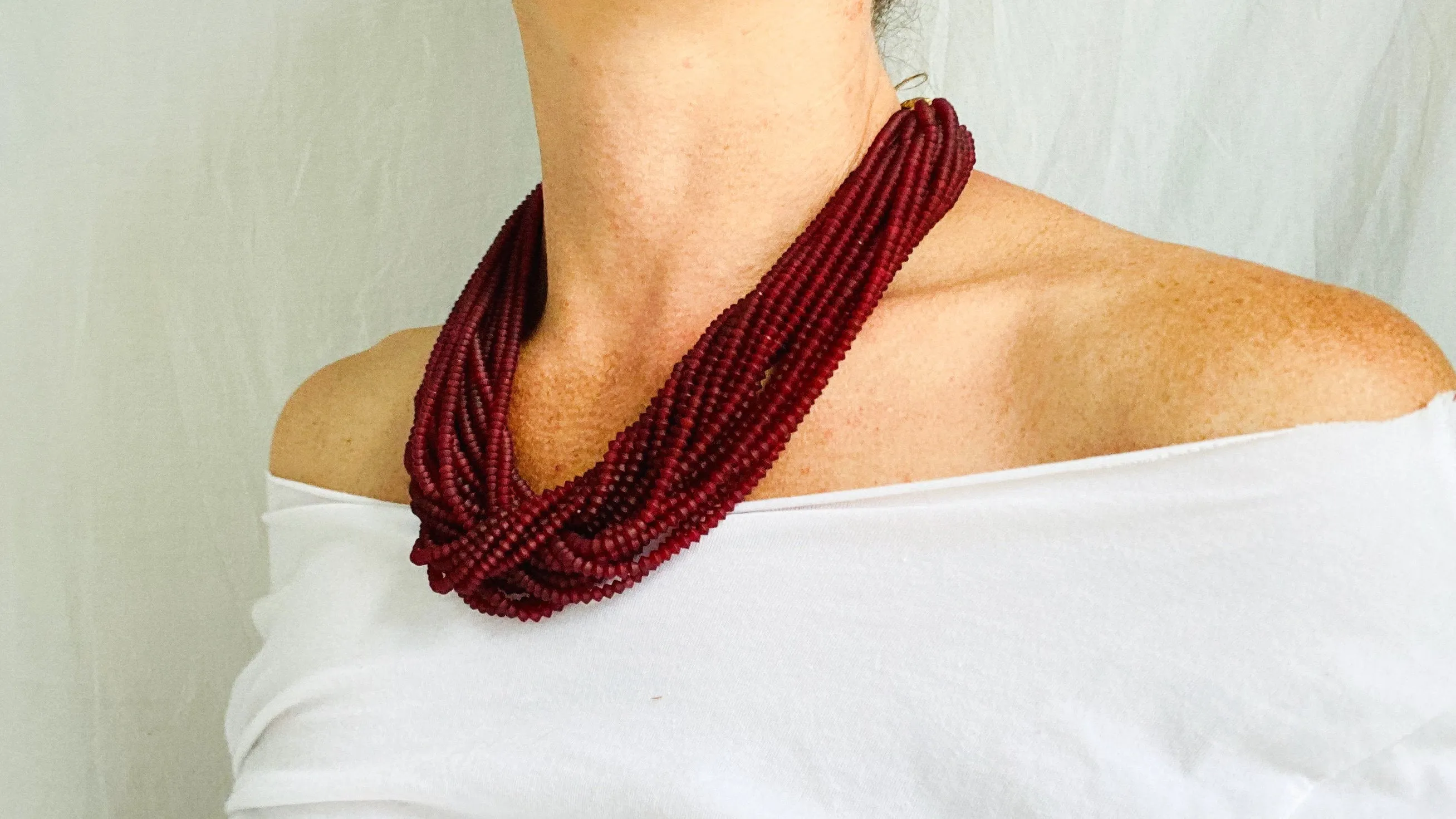 Carnelian Necklace. Multi Strand