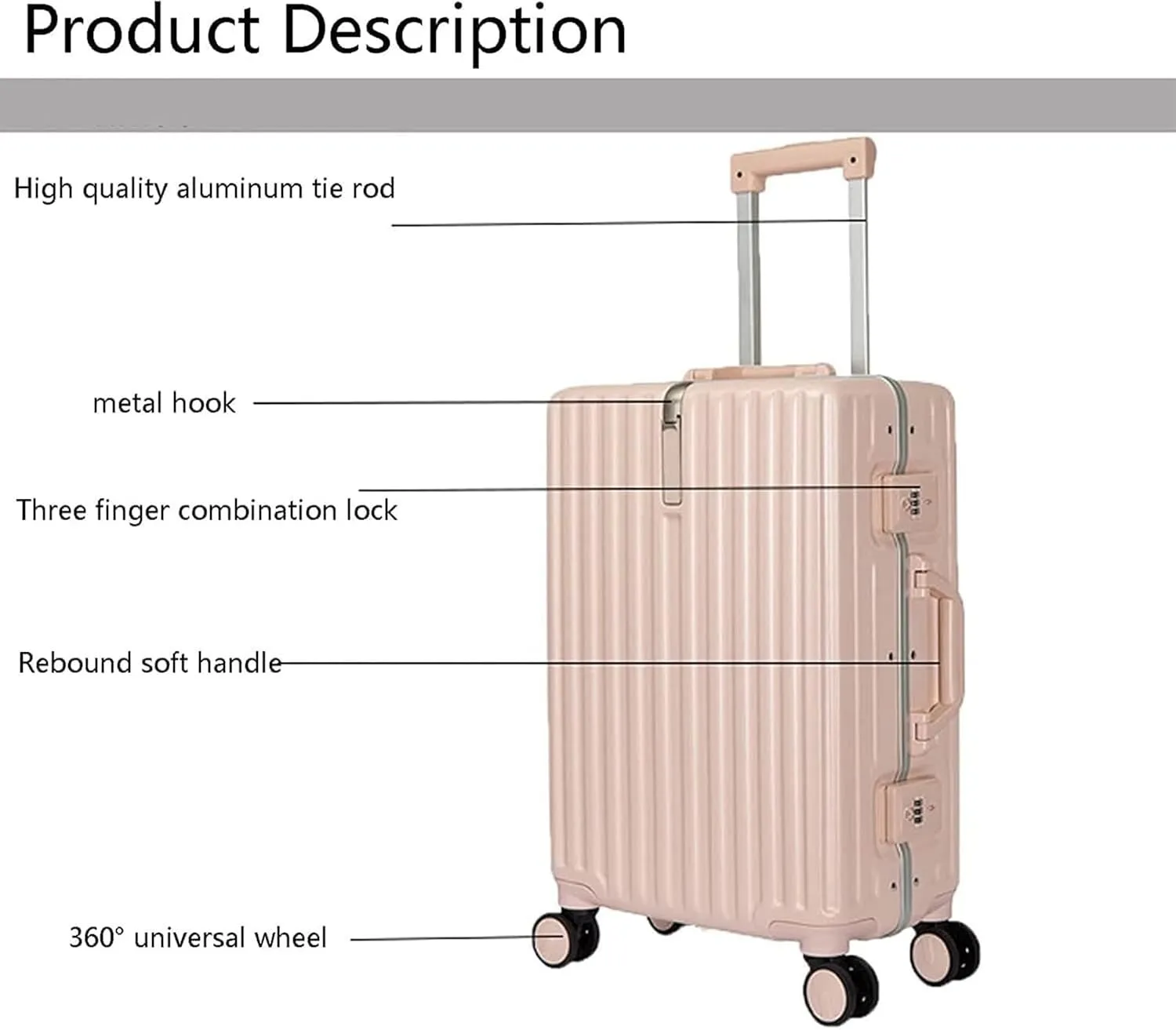 Carry-on Suitcase Luggage Lightweight and Tough Cabin Suitcase Lightweight Carry-on Hand Luggage 4 Spinner Carry-on Suitcases Carry On Luggages (Yellow 24 inches)