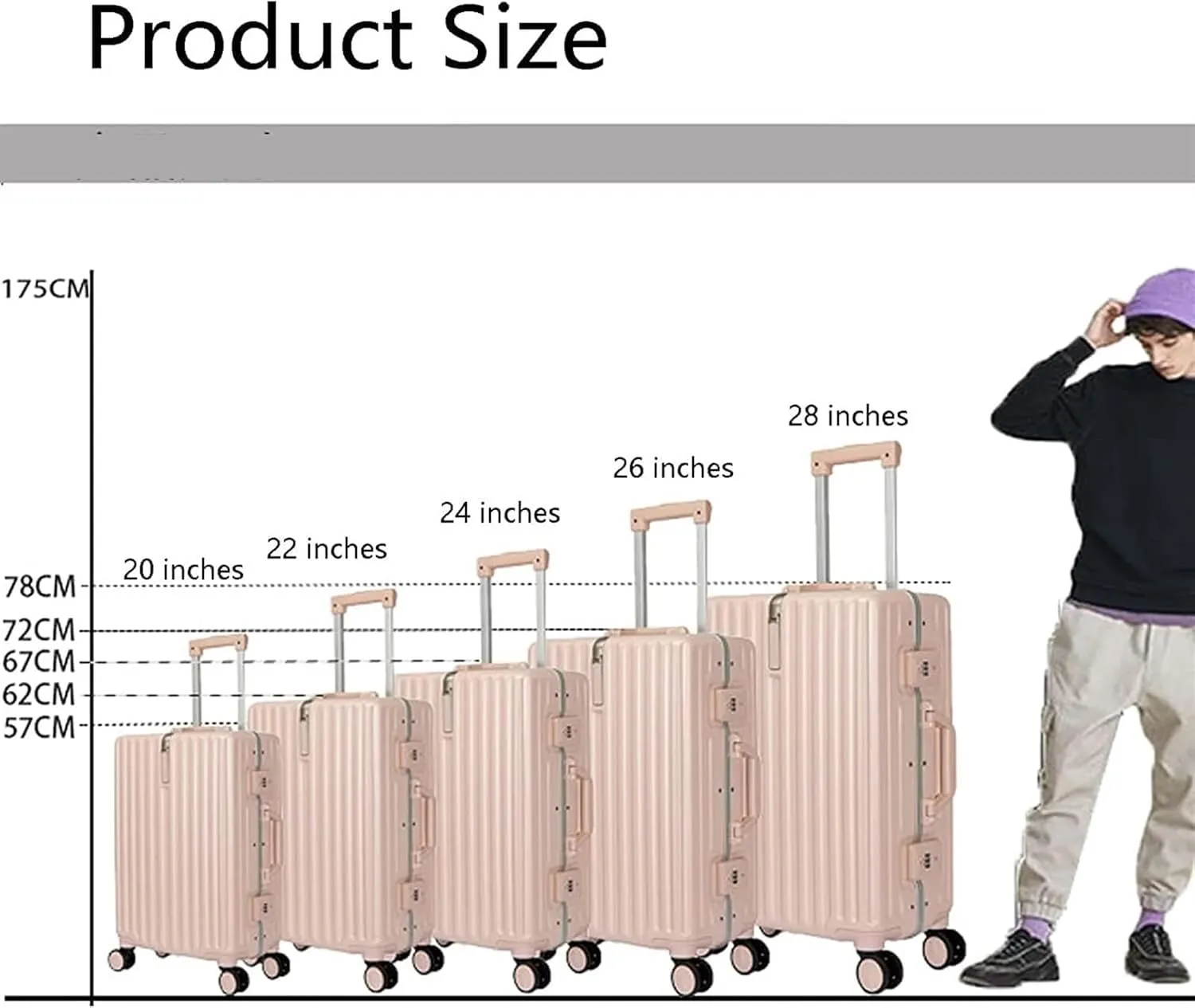 Carry-on Suitcase Luggage Lightweight and Tough Cabin Suitcase Lightweight Carry-on Hand Luggage 4 Spinner Carry-on Suitcases Carry On Luggages (Yellow 24 inches)