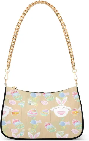 Cheerful Easter Elements Beige Shoulder Bag, Women Crossbody Bags