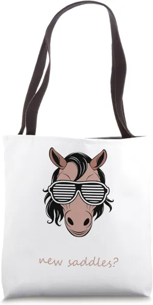 Cheerful Saddles Of Equestrians Tote Bag