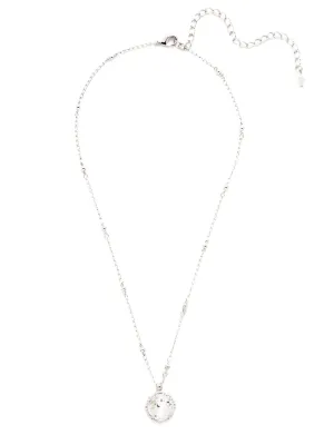 CLARA CLEAR CUSHION CUT CRYSTAL PENDANT SILVER NECKLACE - SORRELLI