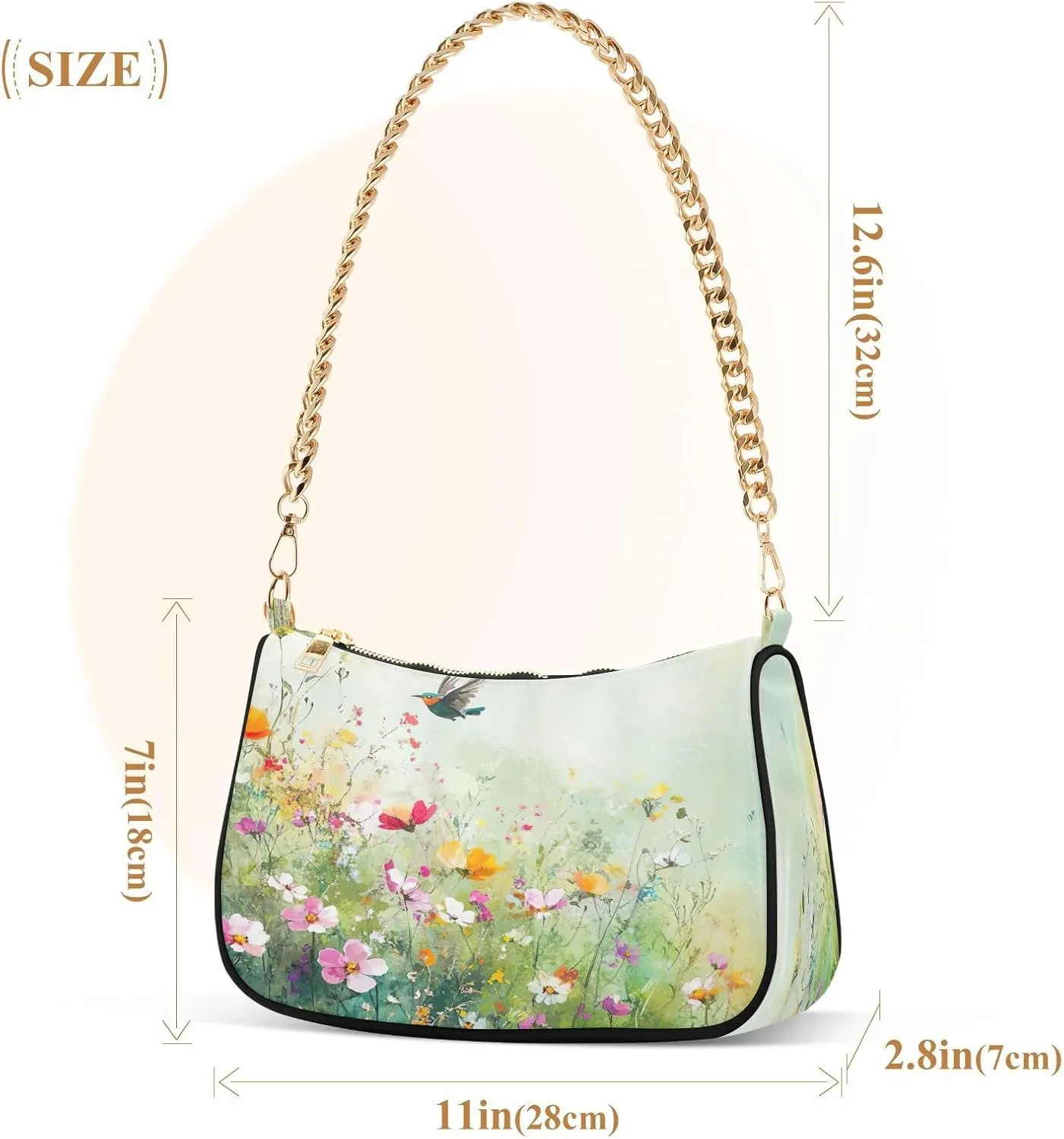 Colorful Wildflowers Cute Bird Mini Handbag, Cute Handbags for Women Trendy