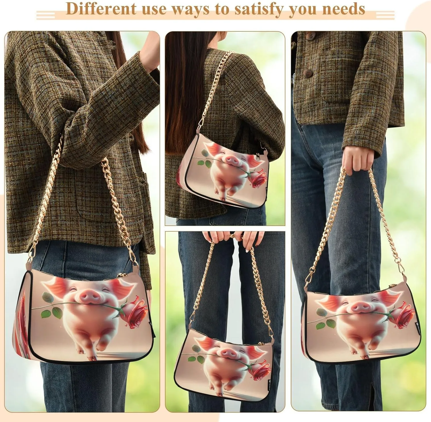 Colorful Wildflowers Cute Bird Mini Handbag, Cute Handbags for Women Trendy