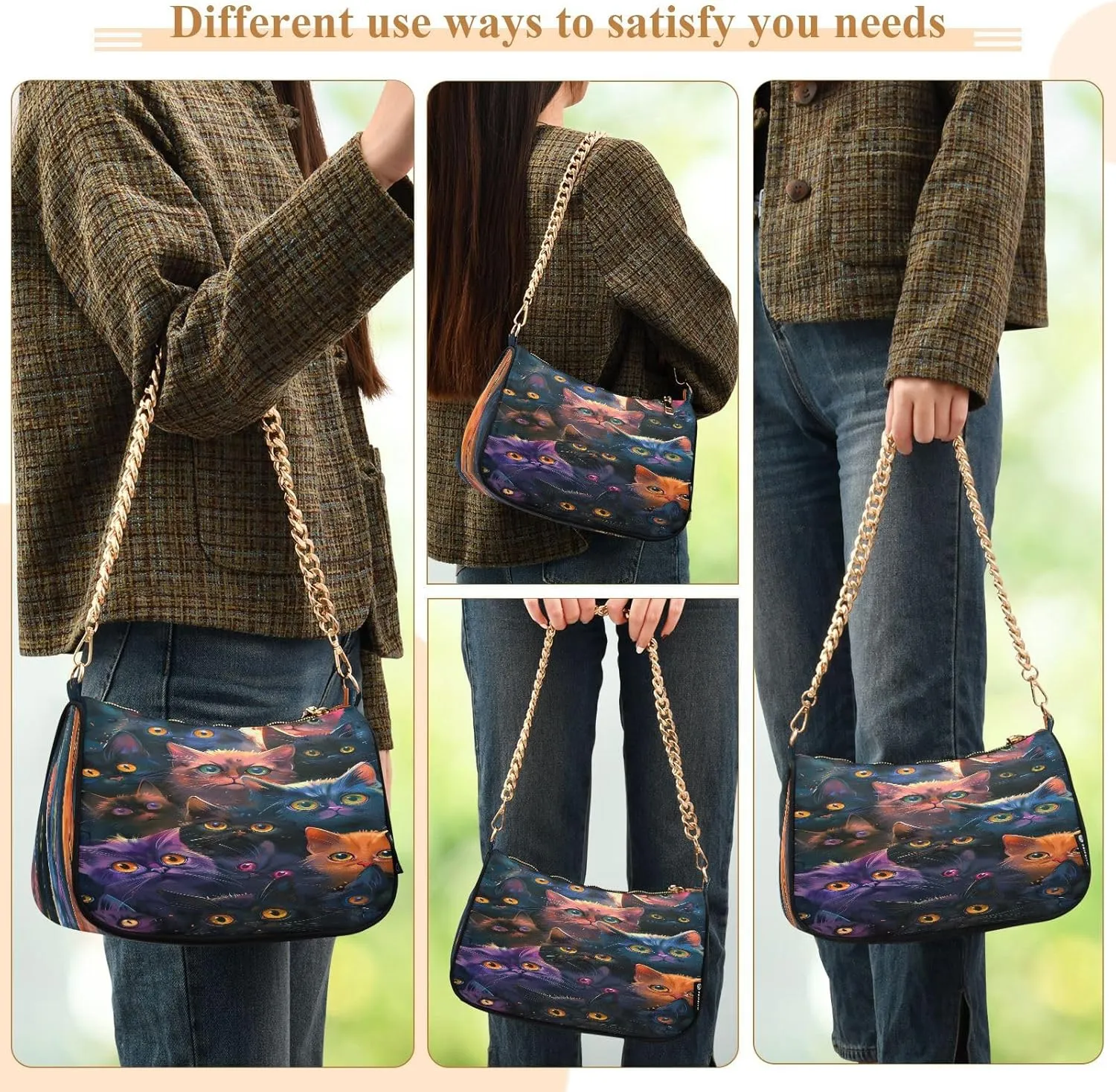 Colorful Wildflowers Cute Bird Mini Handbag, Cute Handbags for Women Trendy
