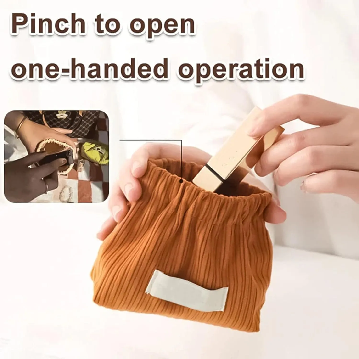 Corduroy Elastic Hair Tie Organizer, 2024 New Cosmetic Bags for Women Makeup Bag Large Capacity Purse Travel Toiletry Zipper Storage Pouch Make up Brushes Organizer for Gifts (Fresh Green)