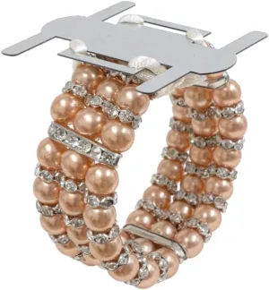 Corsage Wristlet Bracelet - Pearls & Rhinestones Prom Elastic Band, Wedding Corsages, DIY Pearl Bracelet for Bridesmaids, Bridal Shower Party Accessories, Wedding Wristlets