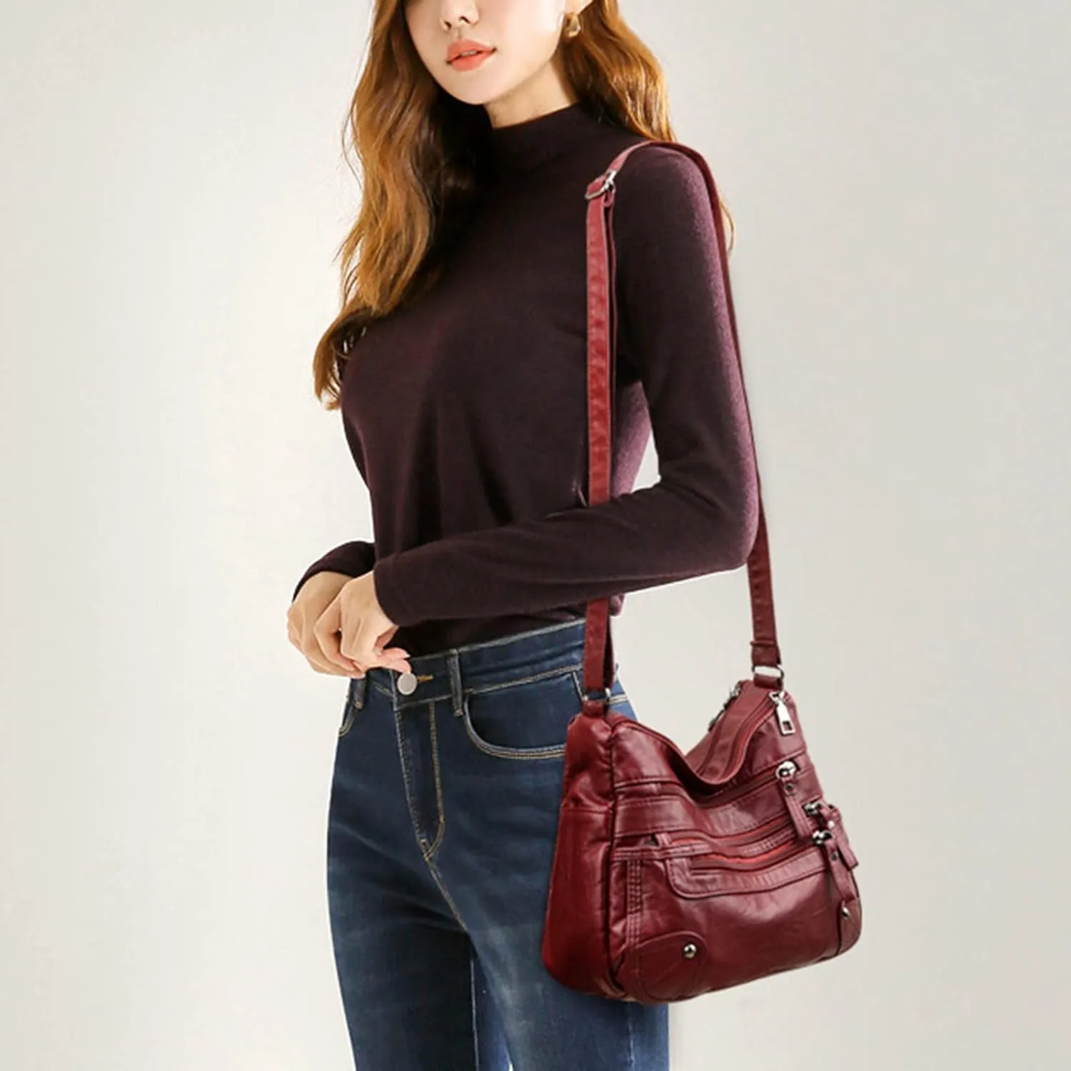 Crossbody Purse for Women Women Soft Leather Shoulder Bags Layer Classic Crossbody Bag Luxury Designer Handbag