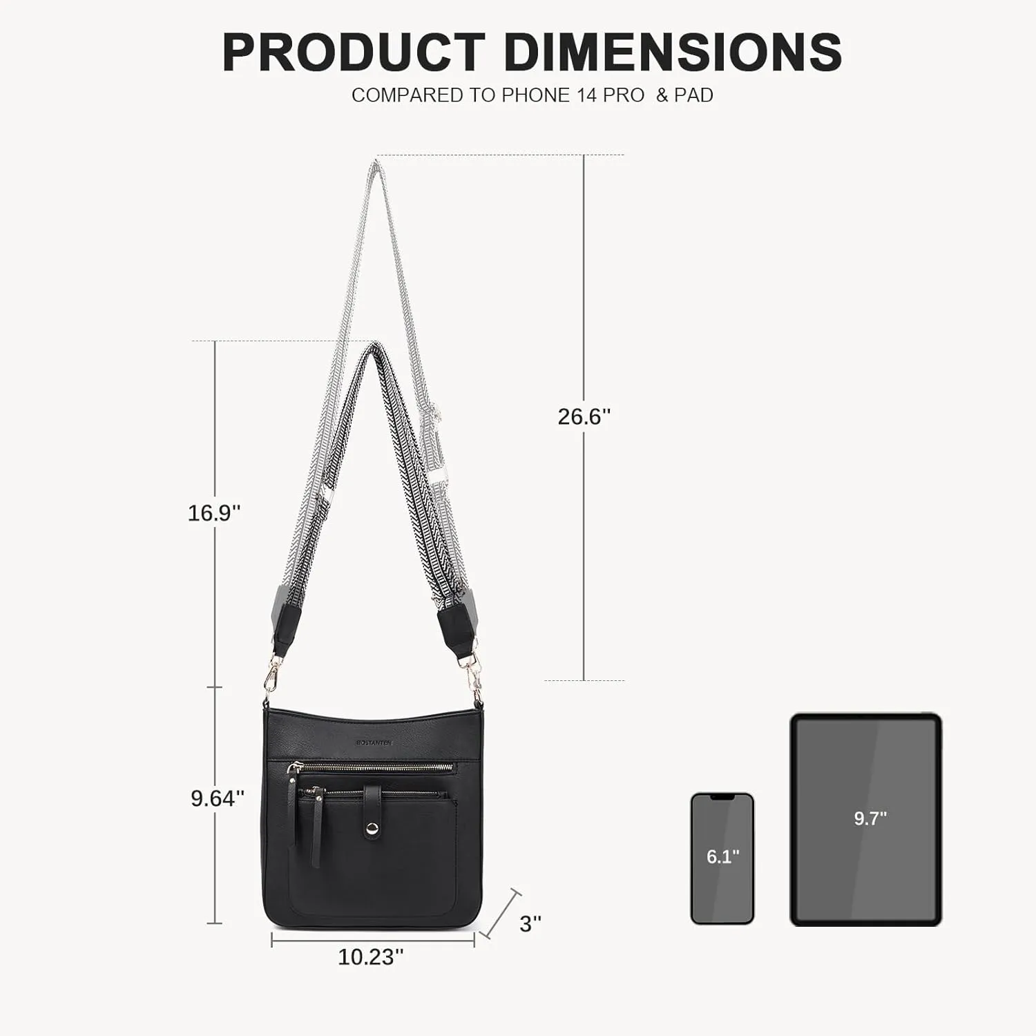 Crossbody Purses for Women Trendy Hobo Bags Double Zipper Shoulder Handbags with Adjustable Guitar Strap Medium