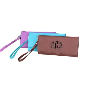 Custom Valentine Gift for Her | Valentines Day | Monogram Purse | Wristlet Wallet | Clutch Purse | Personalized Gift | Leather Wristlet