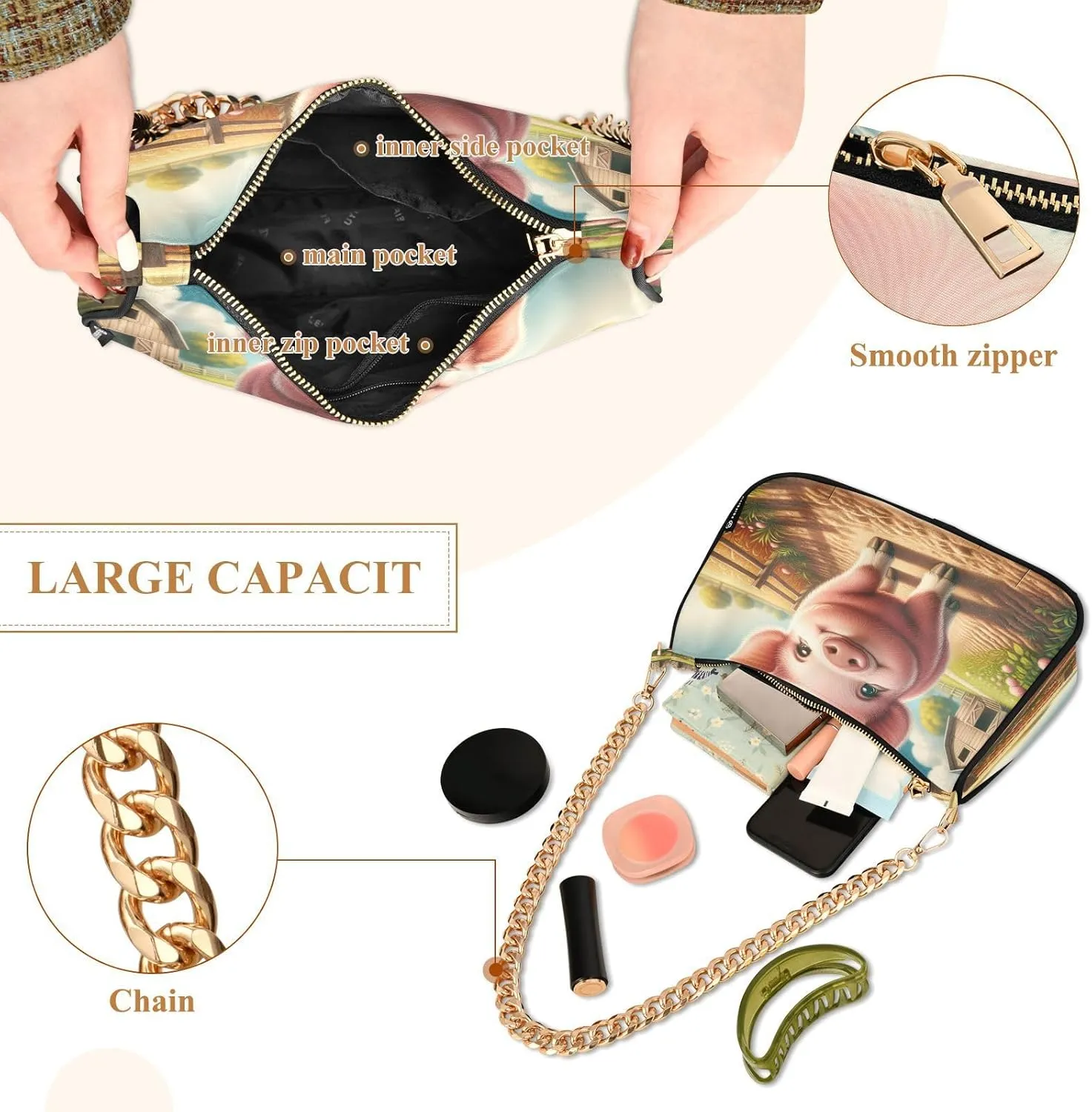 Cute Squirrel Hand Bag for Women, Purses for Women Trendy