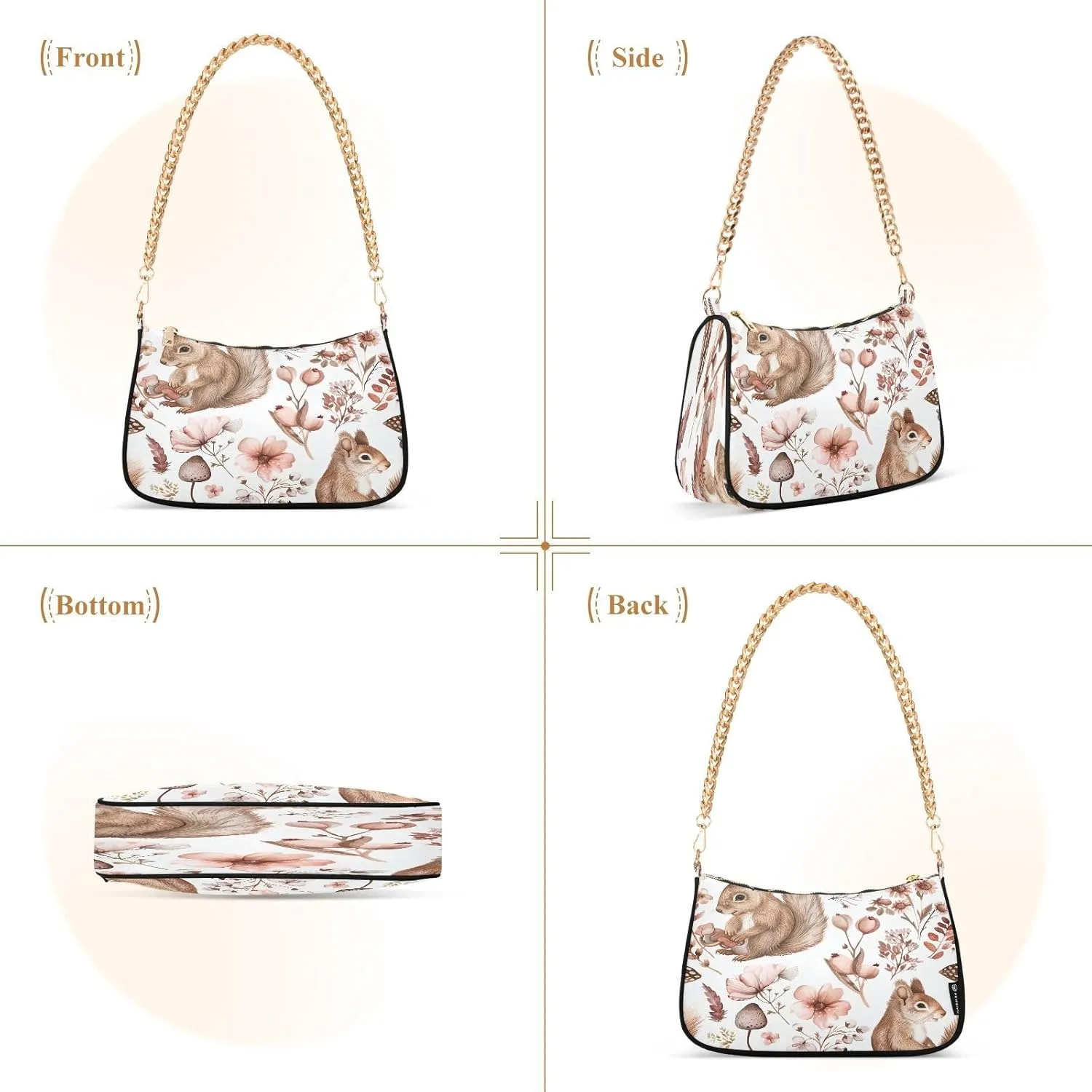 Cute Squirrel Hand Bag for Women, Purses for Women Trendy