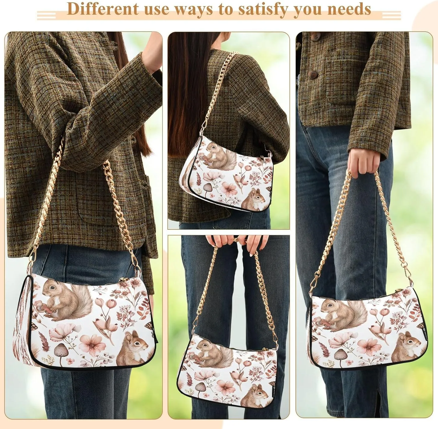 Cute Squirrel Hand Bag for Women, Purses for Women Trendy
